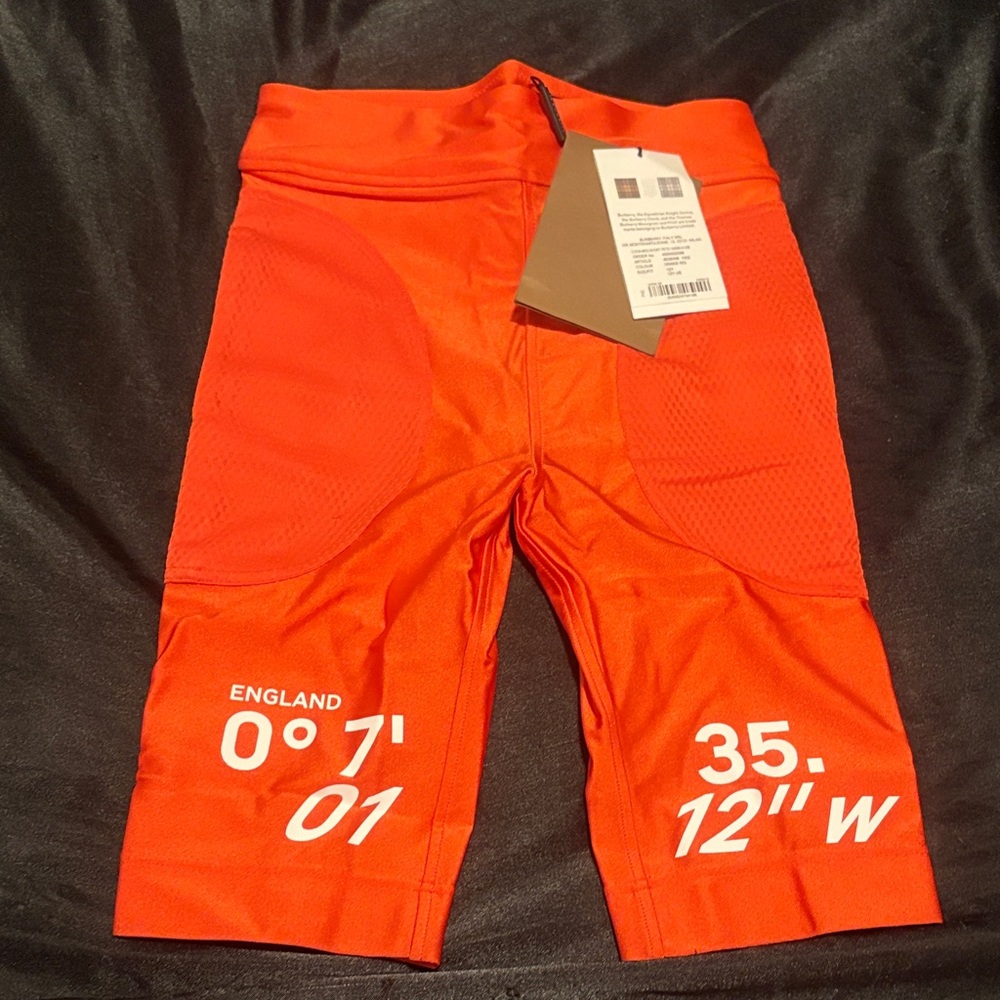 Burberry Bright Orange Graphic Kids Cycling Shorts